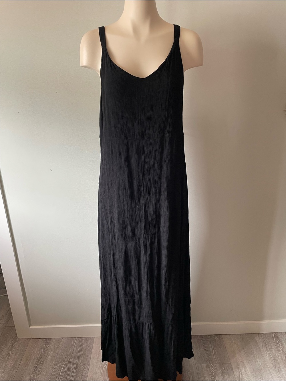 Hurley Crinkle Crepe Basic Maxi Tank Dress Size Large